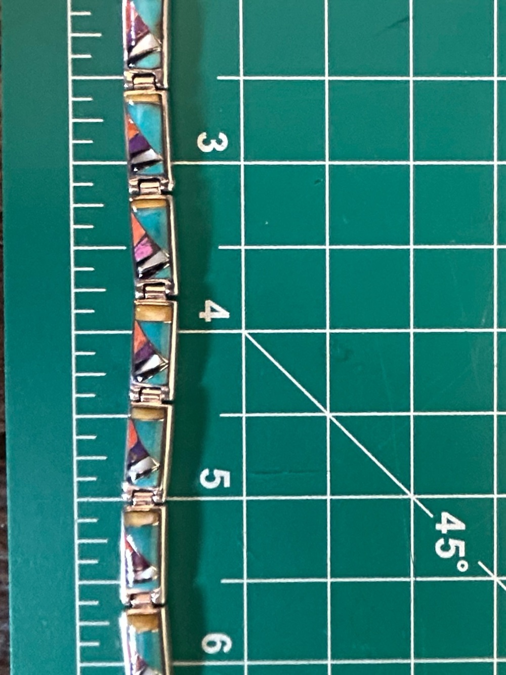 Multi Inlay and Turquoise Sterling Silver Bracelet
